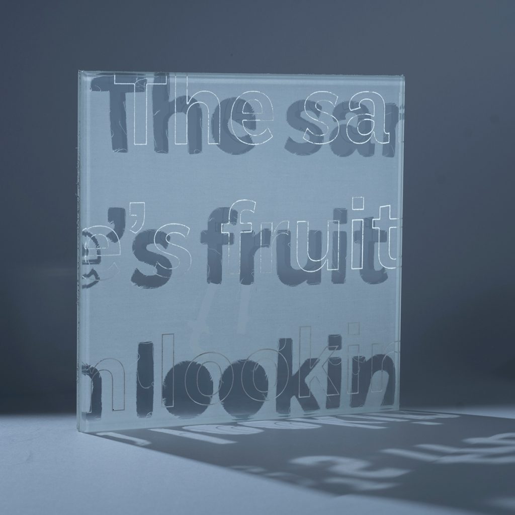 White Perforated Text Mirror